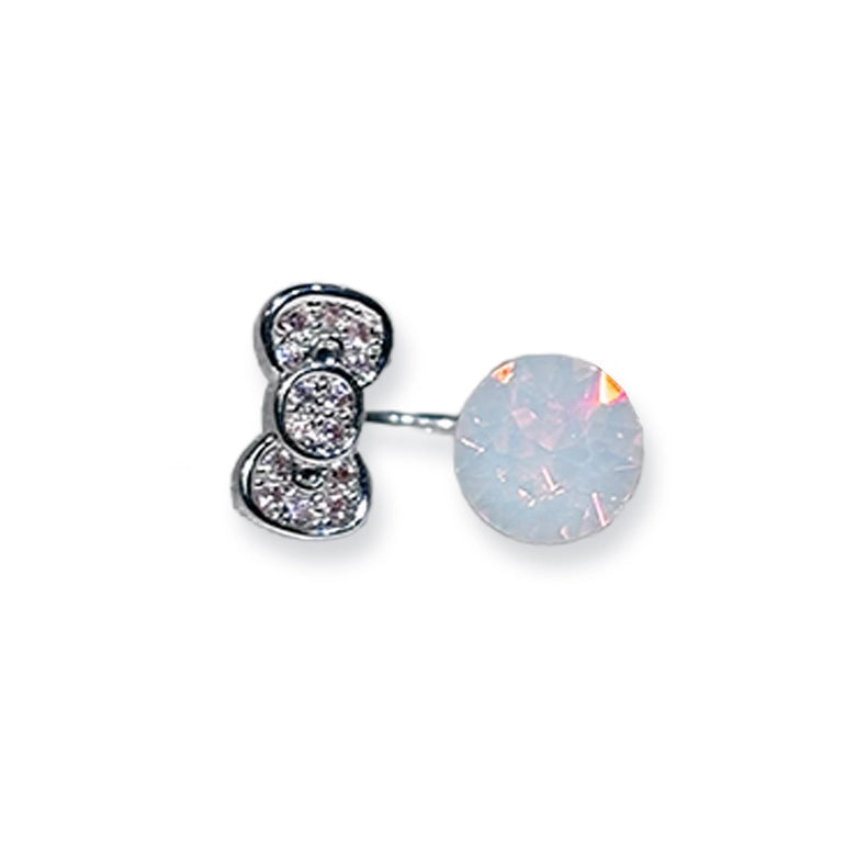 Round diamond bow-shaped helix earring Earring Stud