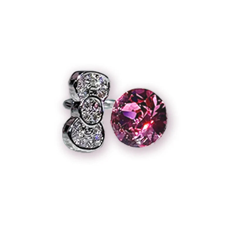 Round diamond bow-shaped helix earring Earring Stud