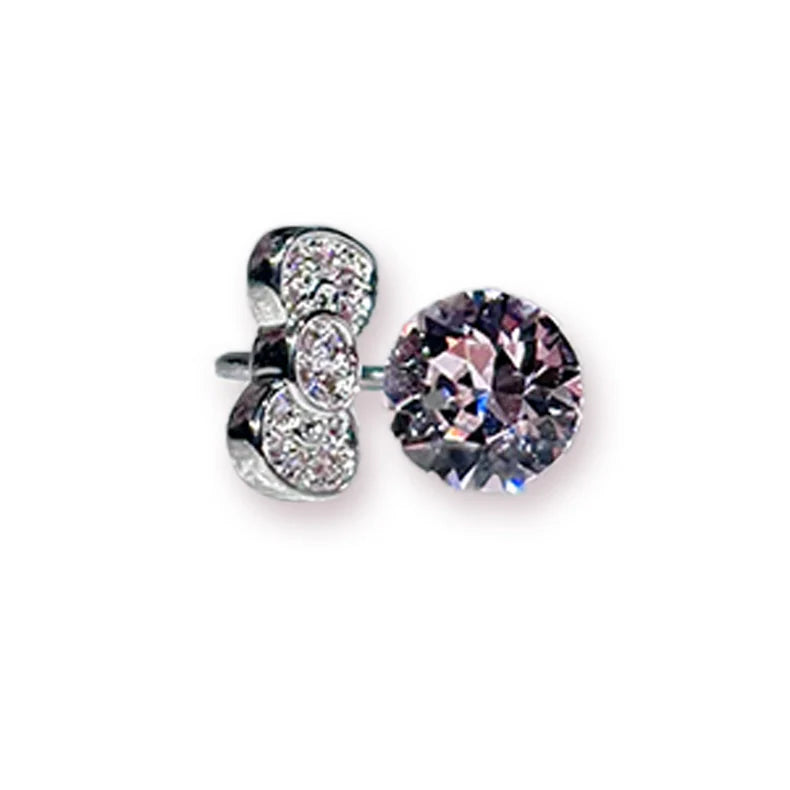 Round diamond bow-shaped helix earring Earring Stud