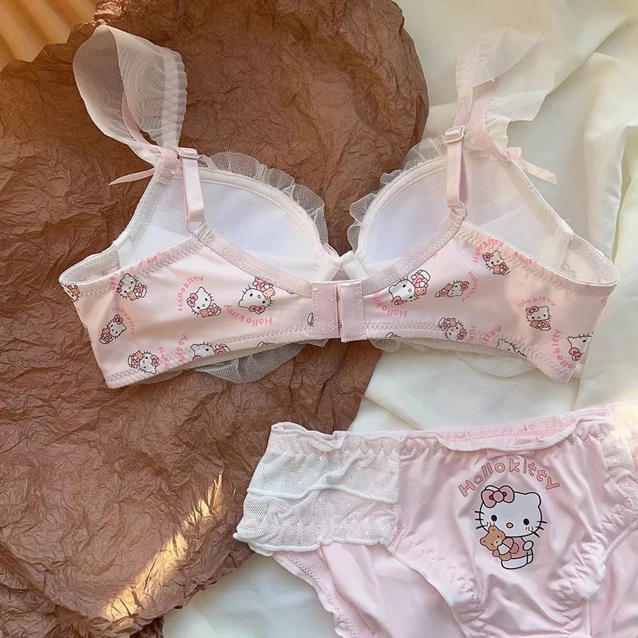 Hello Kitty Underwear  Bra Panties Lingerie Sets