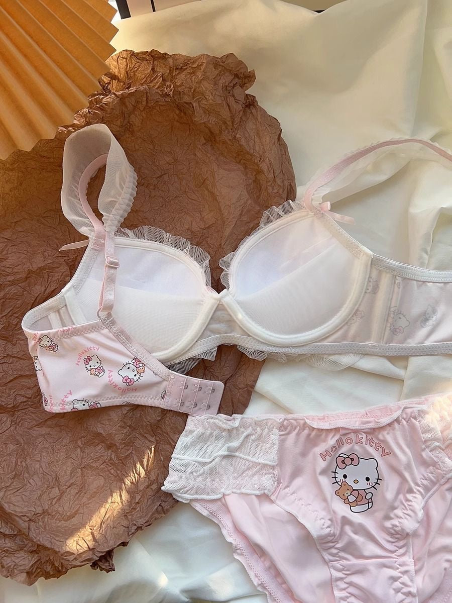 Hello Kitty Underwear  Bra Panties Lingerie Sets