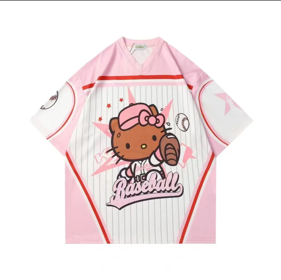 Hello Kitty Jersey Short Sleeve Summer Shirts