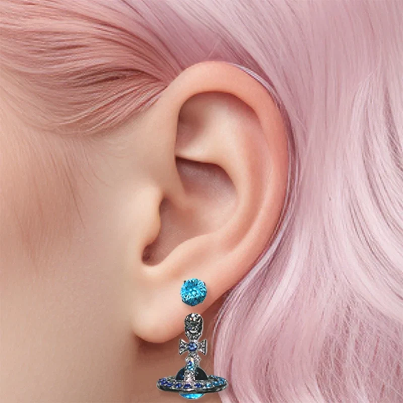 Crystalline Saturnian Horse Hoof ear piercing earring Stud