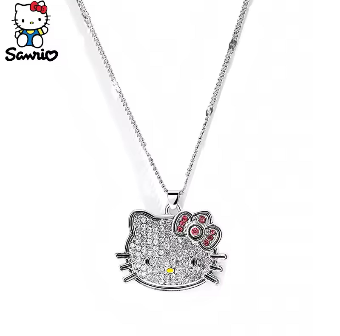 Hello Kitty Sparkle Logo Charm Necklace