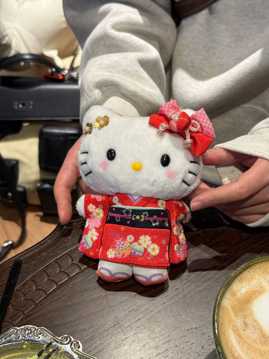 Kyoto cherry kitty keychain