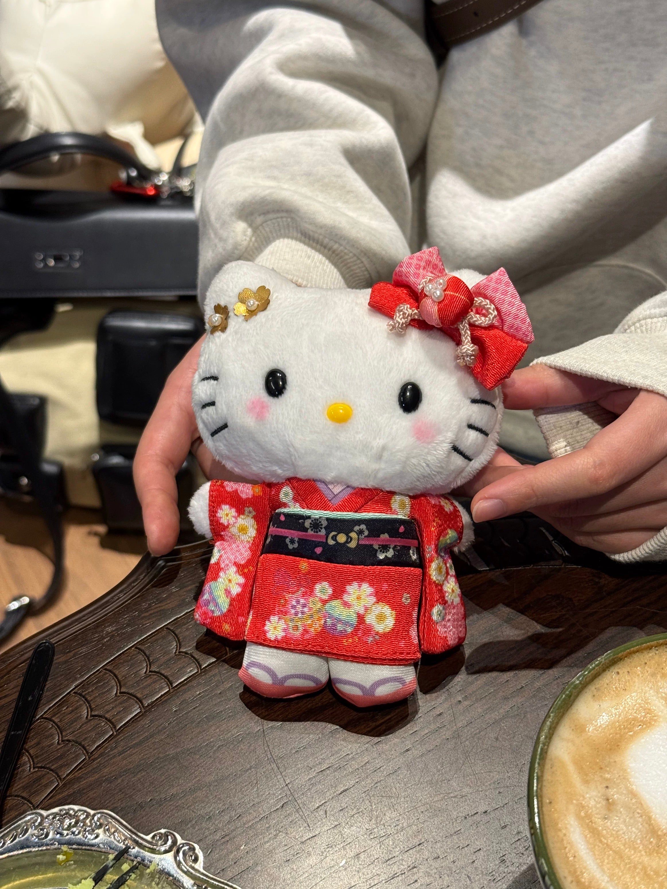 Kyoto cherry kitty keychain
