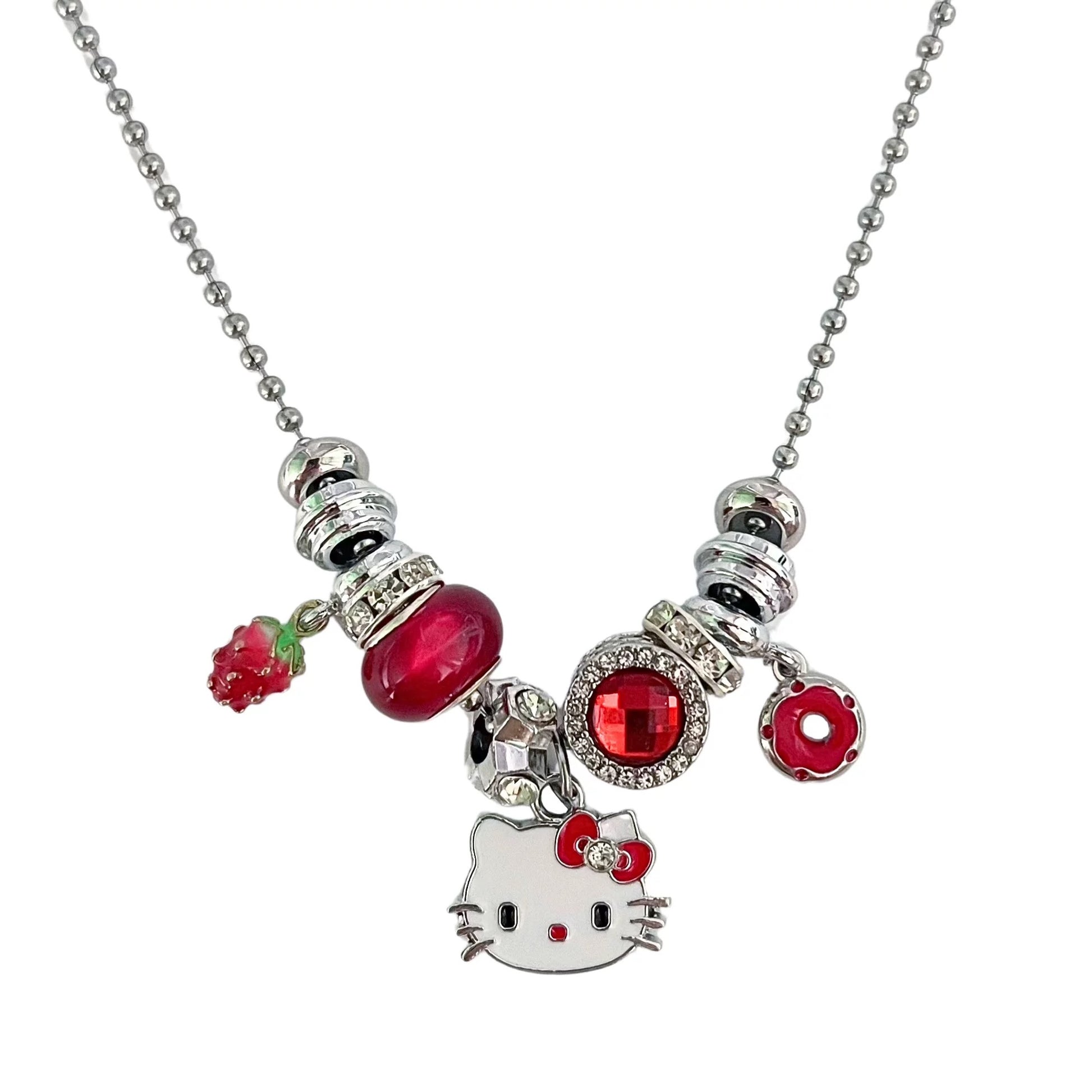 Red Kitty Charm Necklace