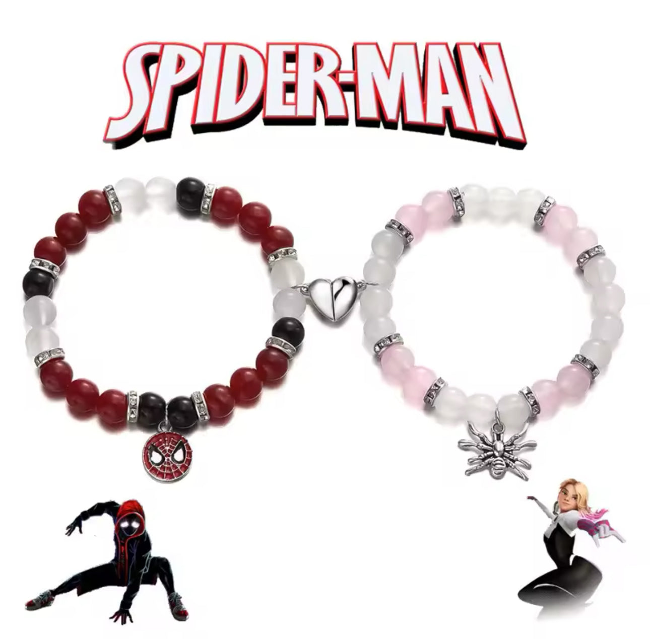 Spider Man Red & Pink Matching Bracelet