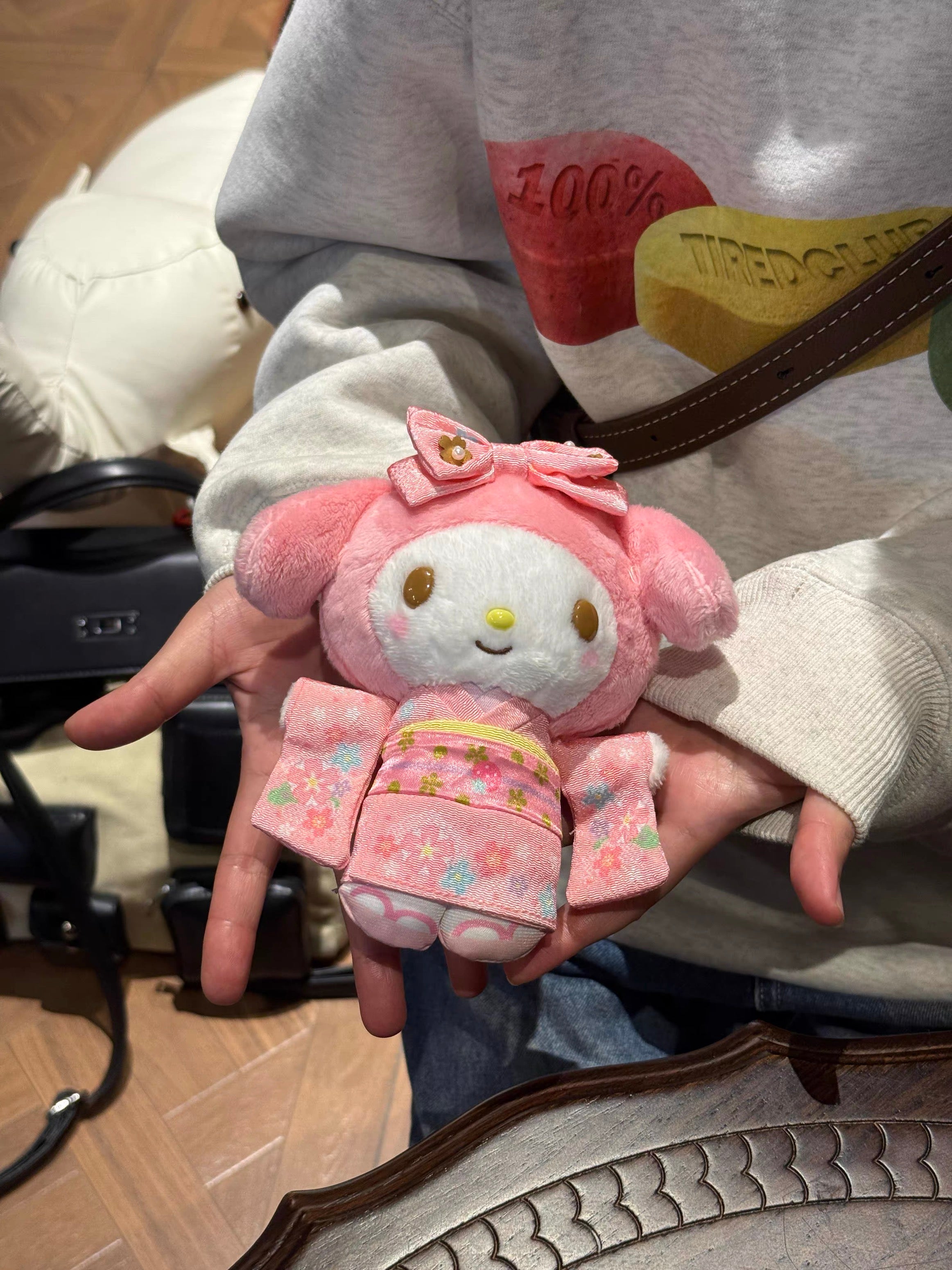 Kyoto cherry kitty keychain