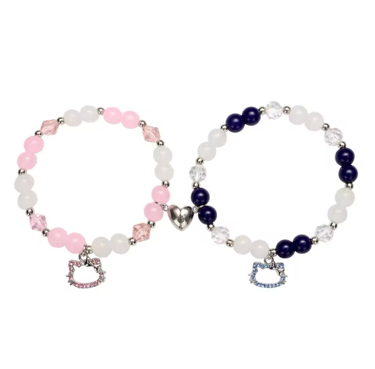 Hello Kitty Spider man Black & White , Pink Matching Bracelet