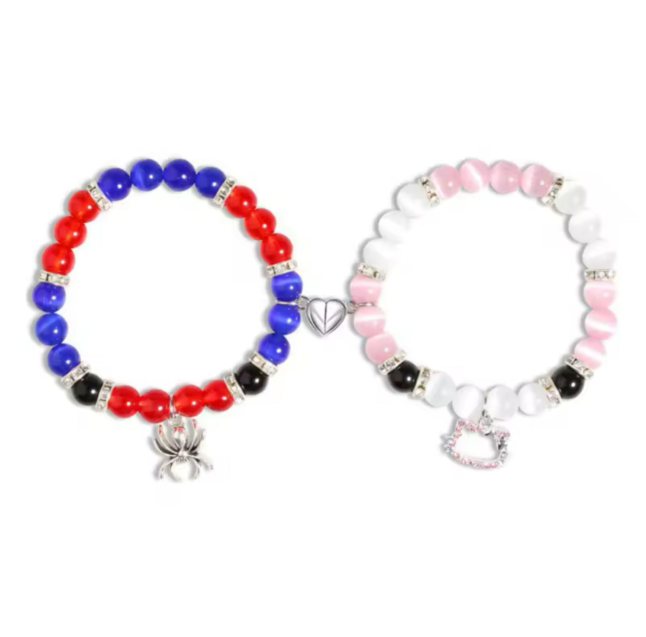 Hello Kitty Spider man Red & Blue , Pink Matching Bracelet