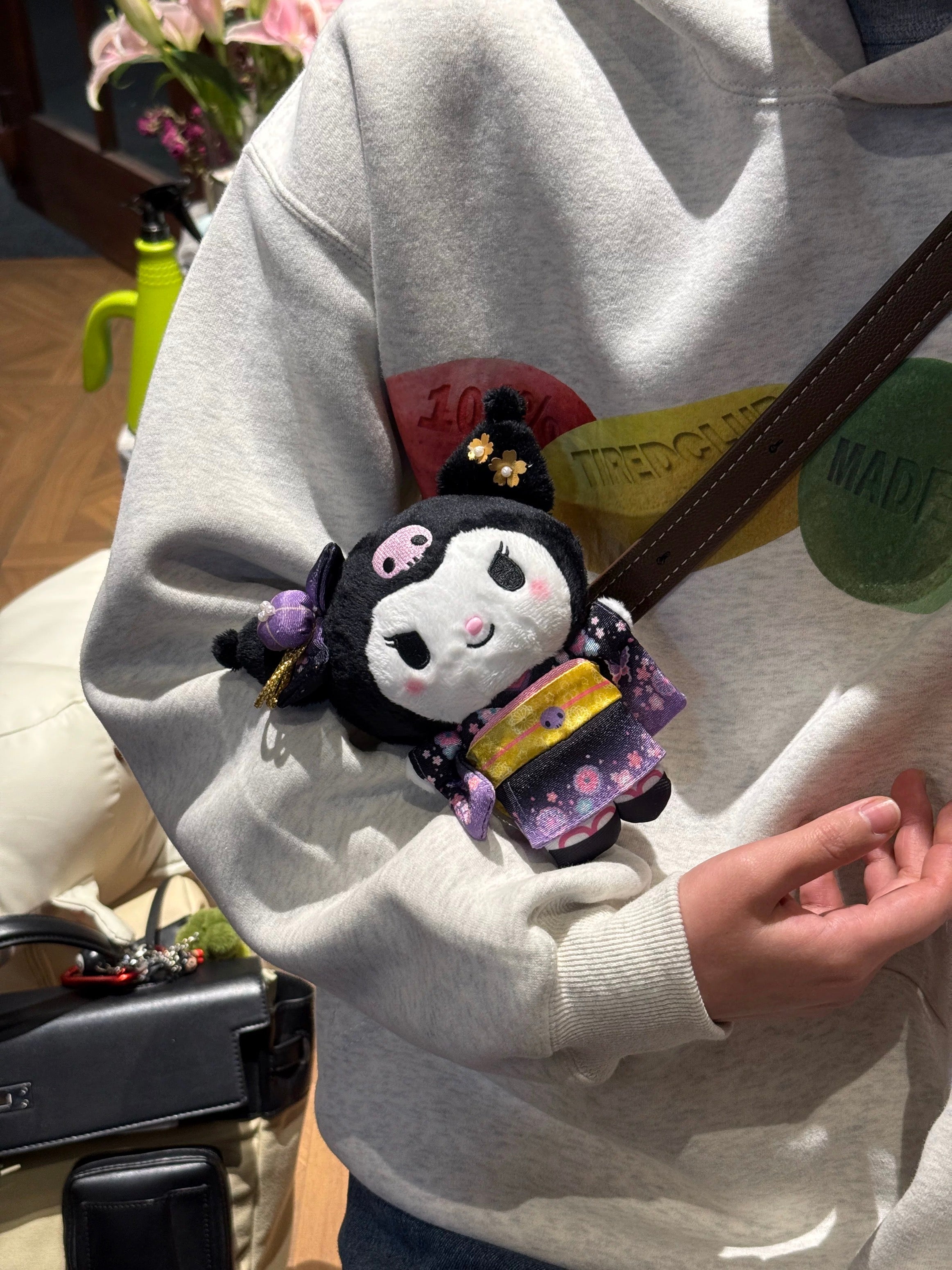 Kyoto cherry kitty keychain