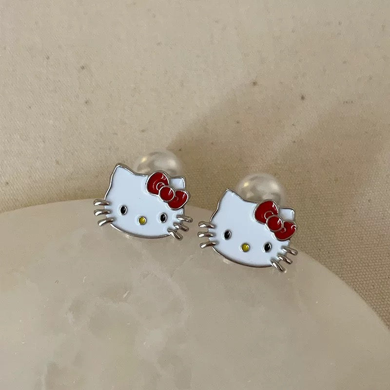 Pearl Kitty Earrings