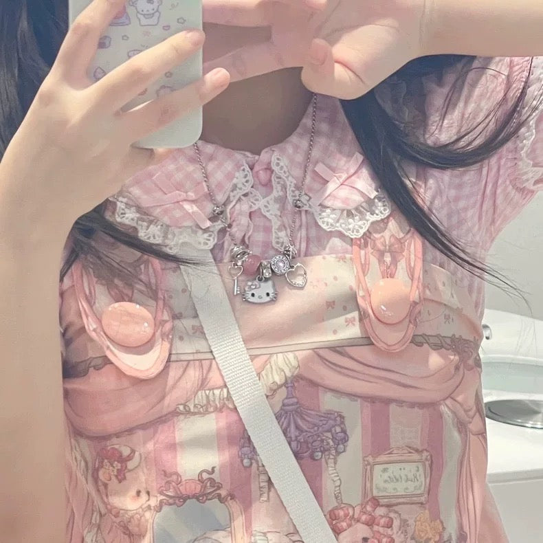 Red Kitty Charm Necklace