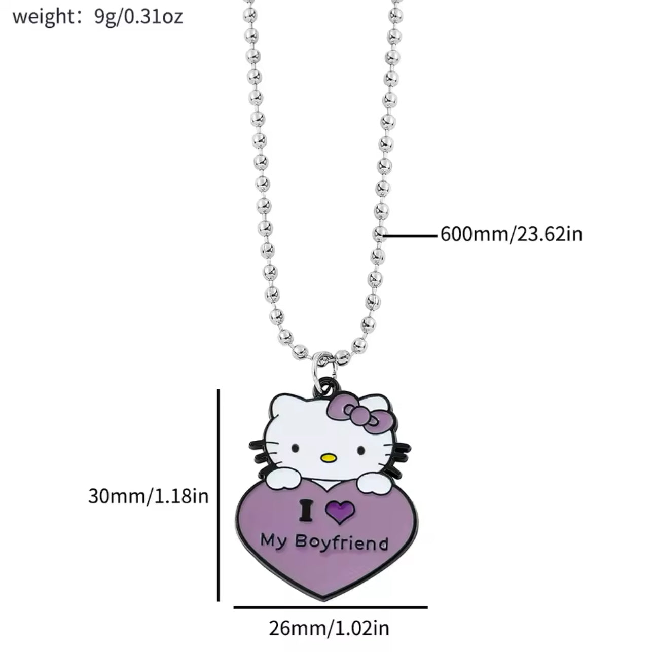 Hello Kitty I Love My Bf Chain