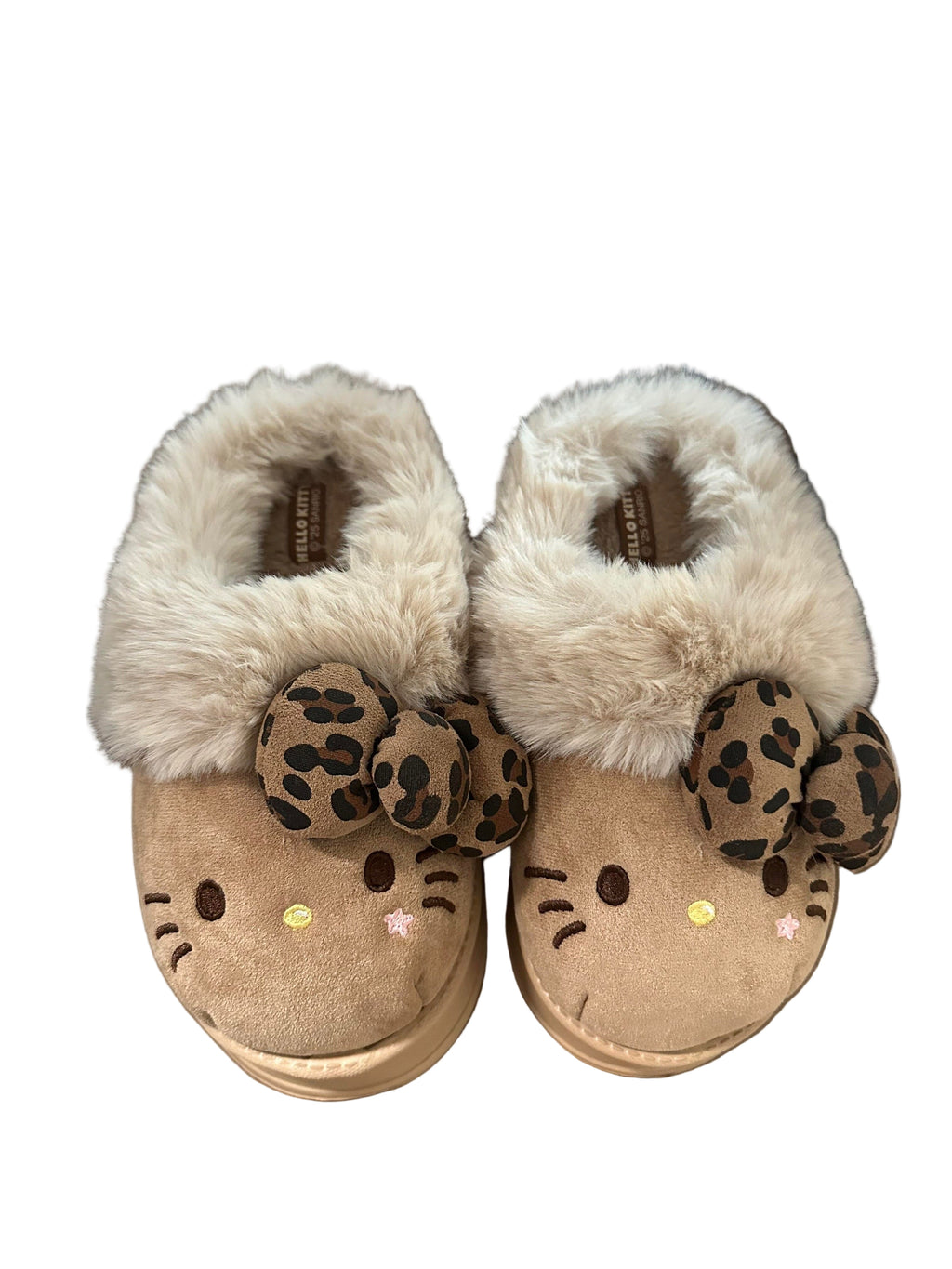 Kitty star smile fur slippers