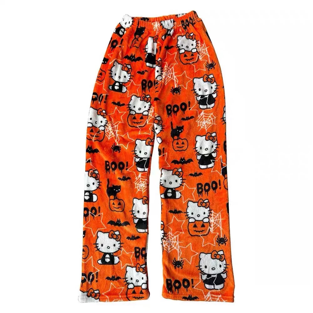 Orange Hallow Kitty Pyjama Pants