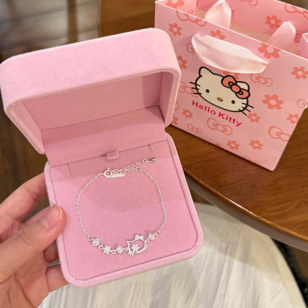 Hellokitty spangled silver Bracelet