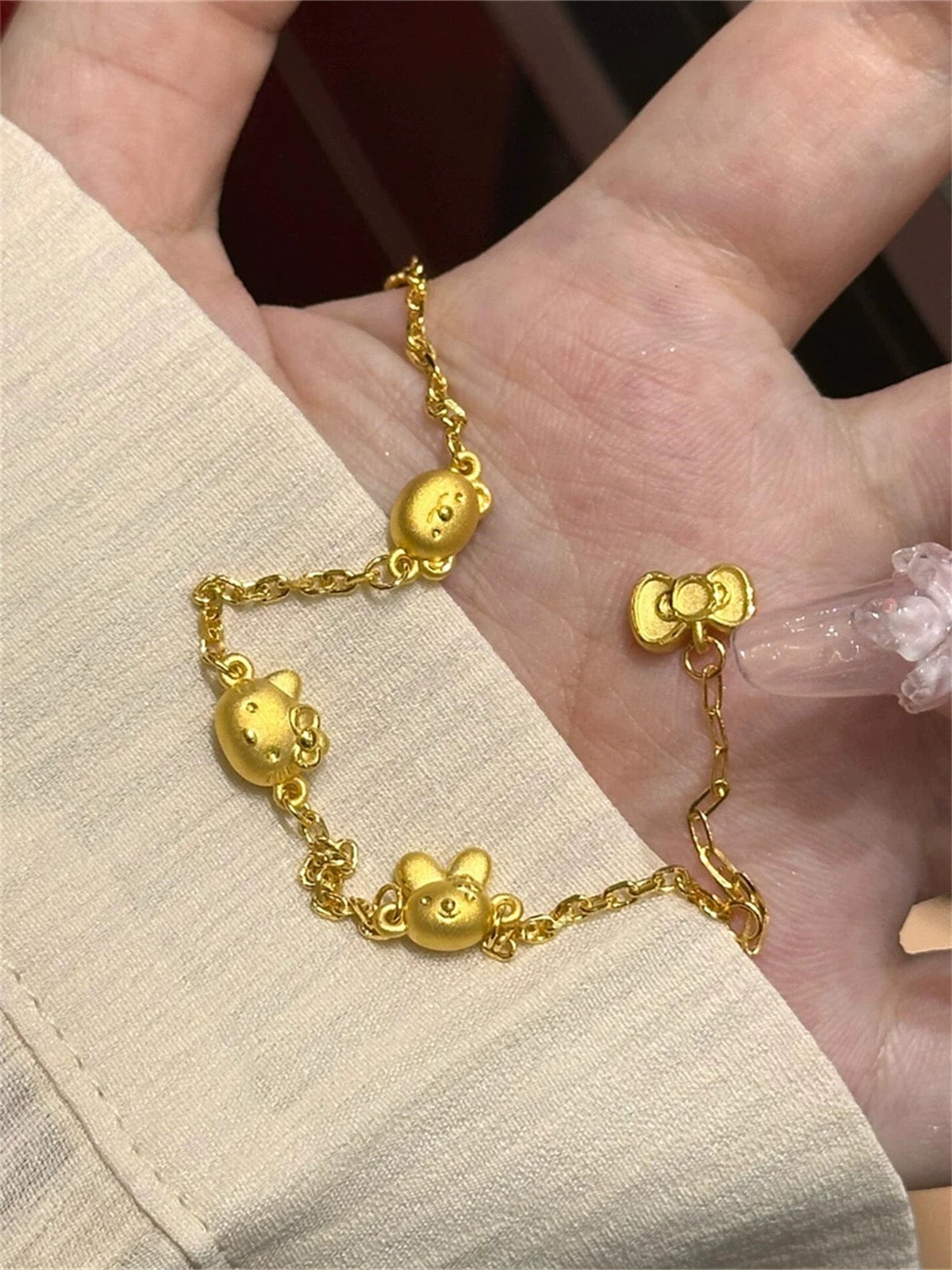 Winnie Kitty Gold Bracelet