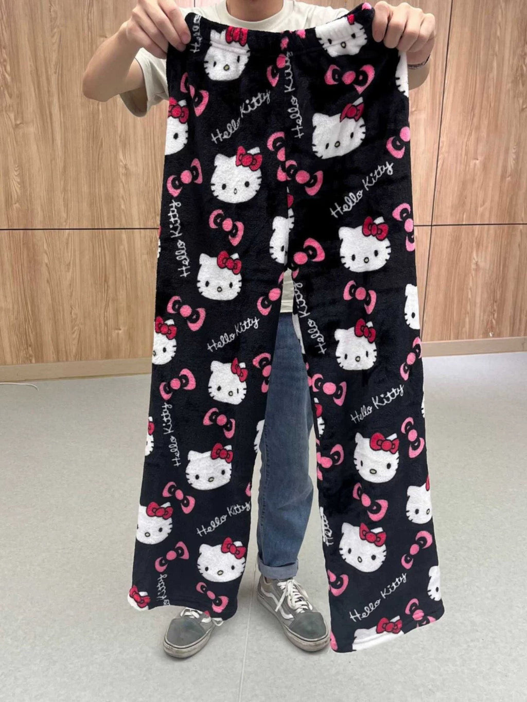Black Classic Kitty Pj Bottoms