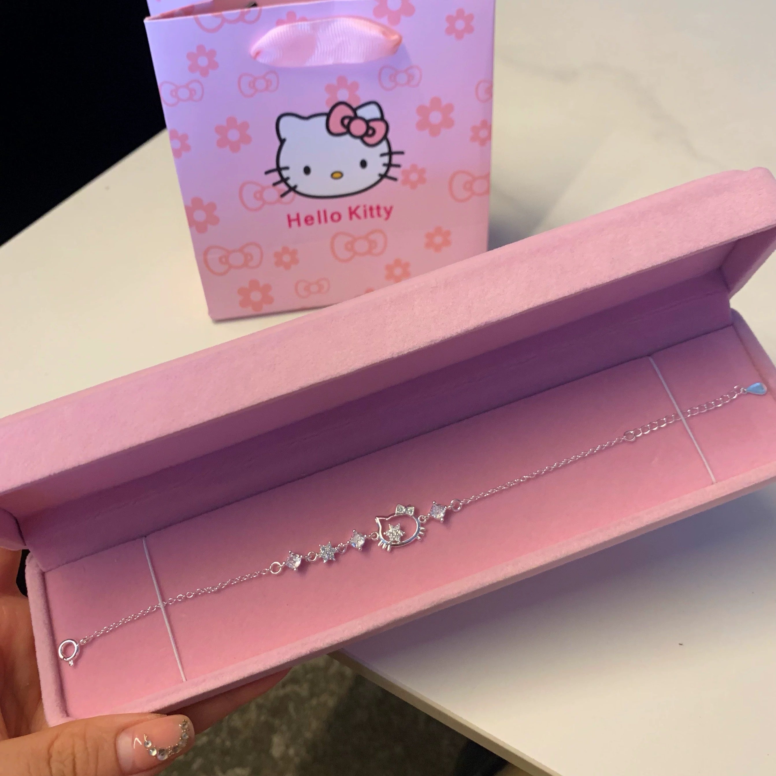 Hellokitty spangled silver Bracelet