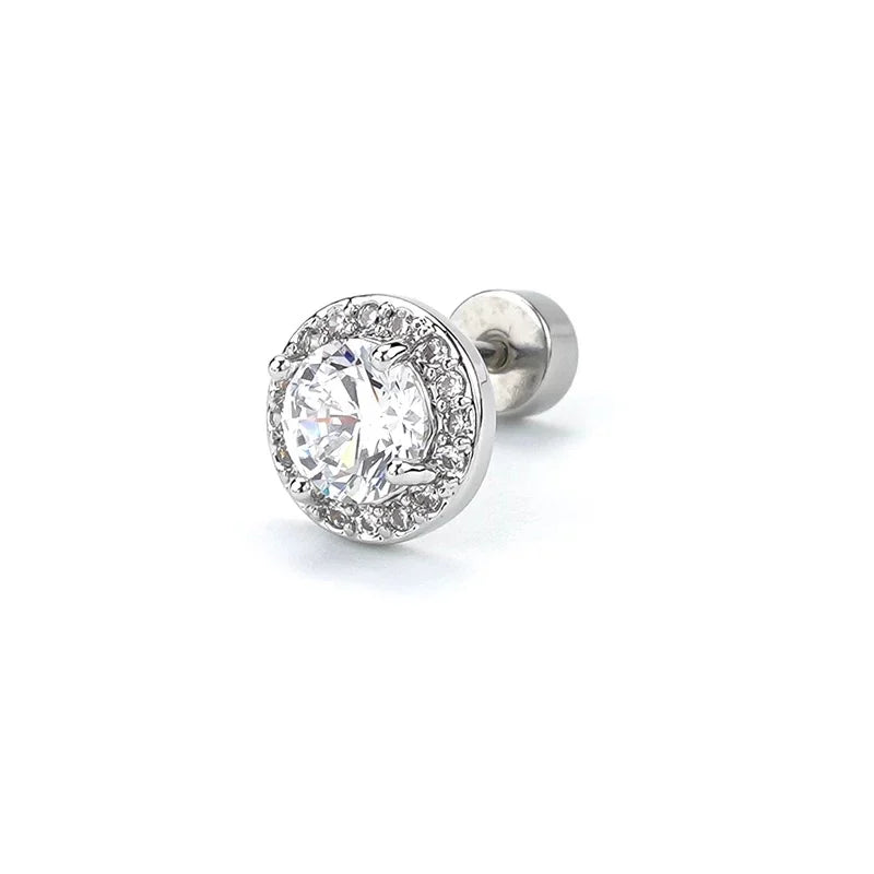 Round drill Ear Piercing Earring Stud