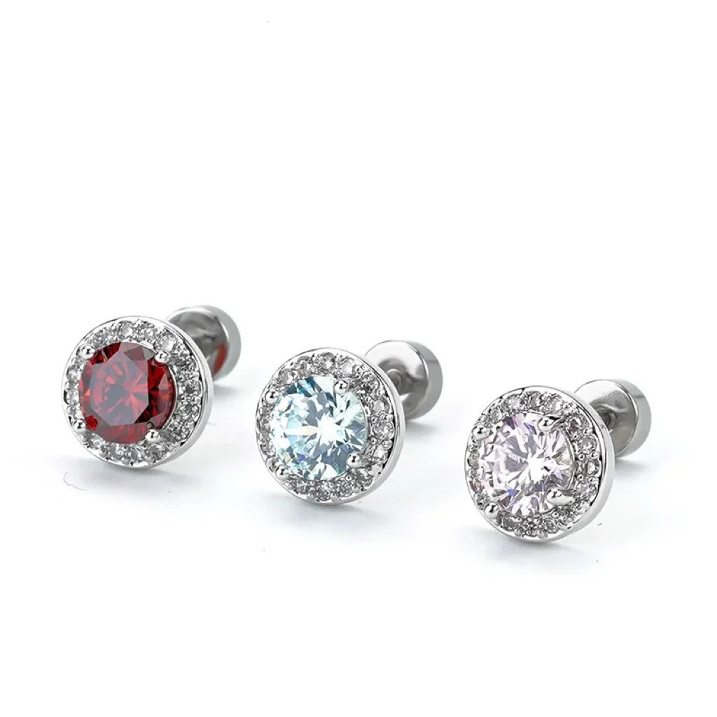 Round drill Ear Piercing Earring Stud