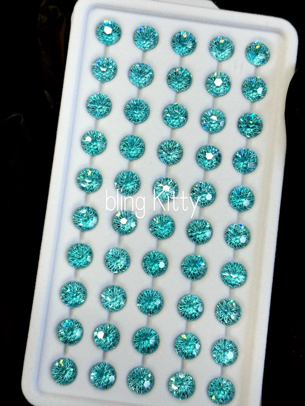 Paraiba zircon fireworks cut Ear Piercing Earring Stud