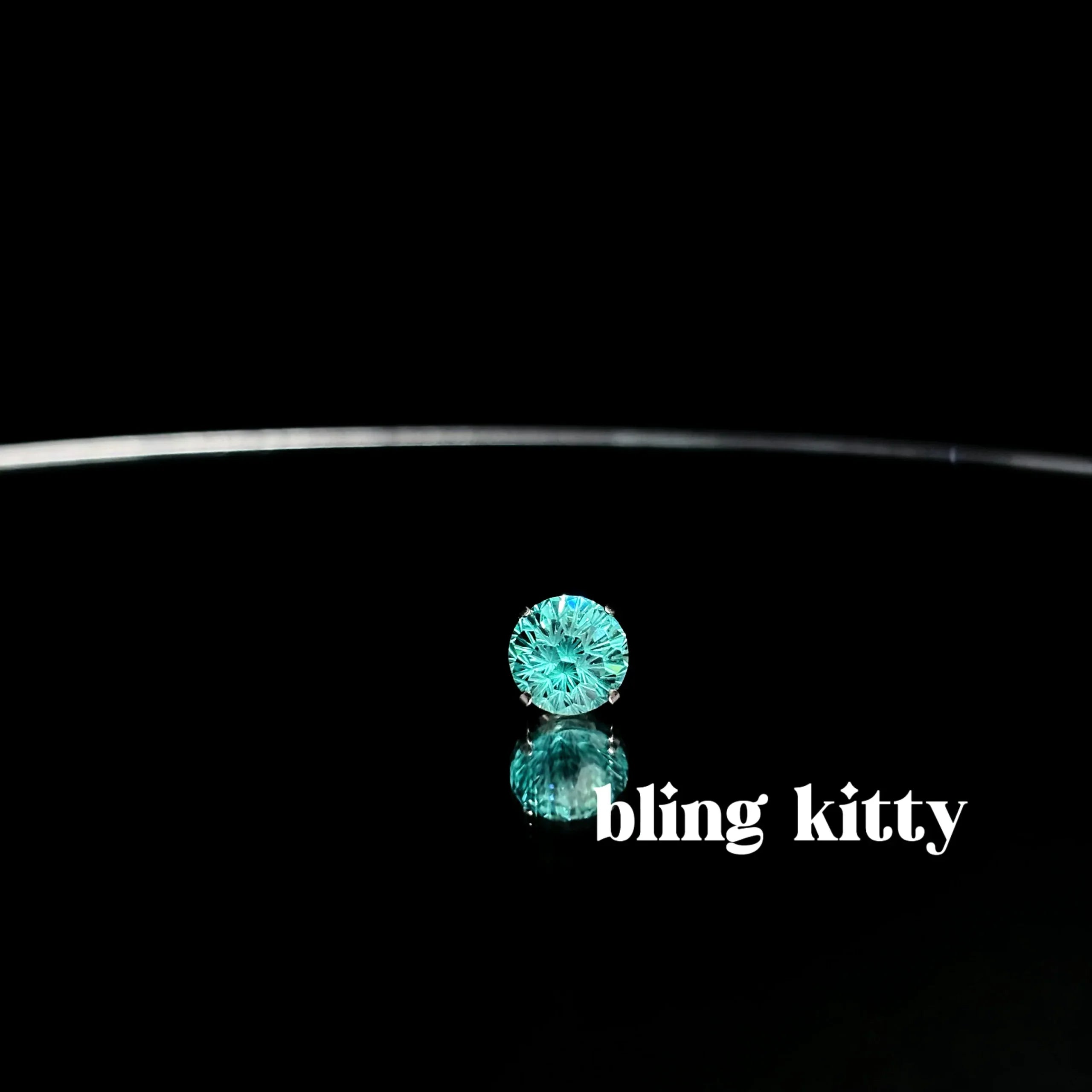 Paraiba zircon fireworks cut Ear Piercing Earring Stud