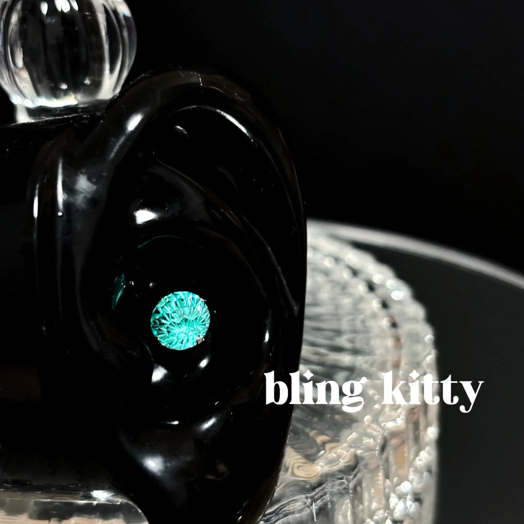 Paraiba zircon fireworks cut Ear Piercing Earring Stud