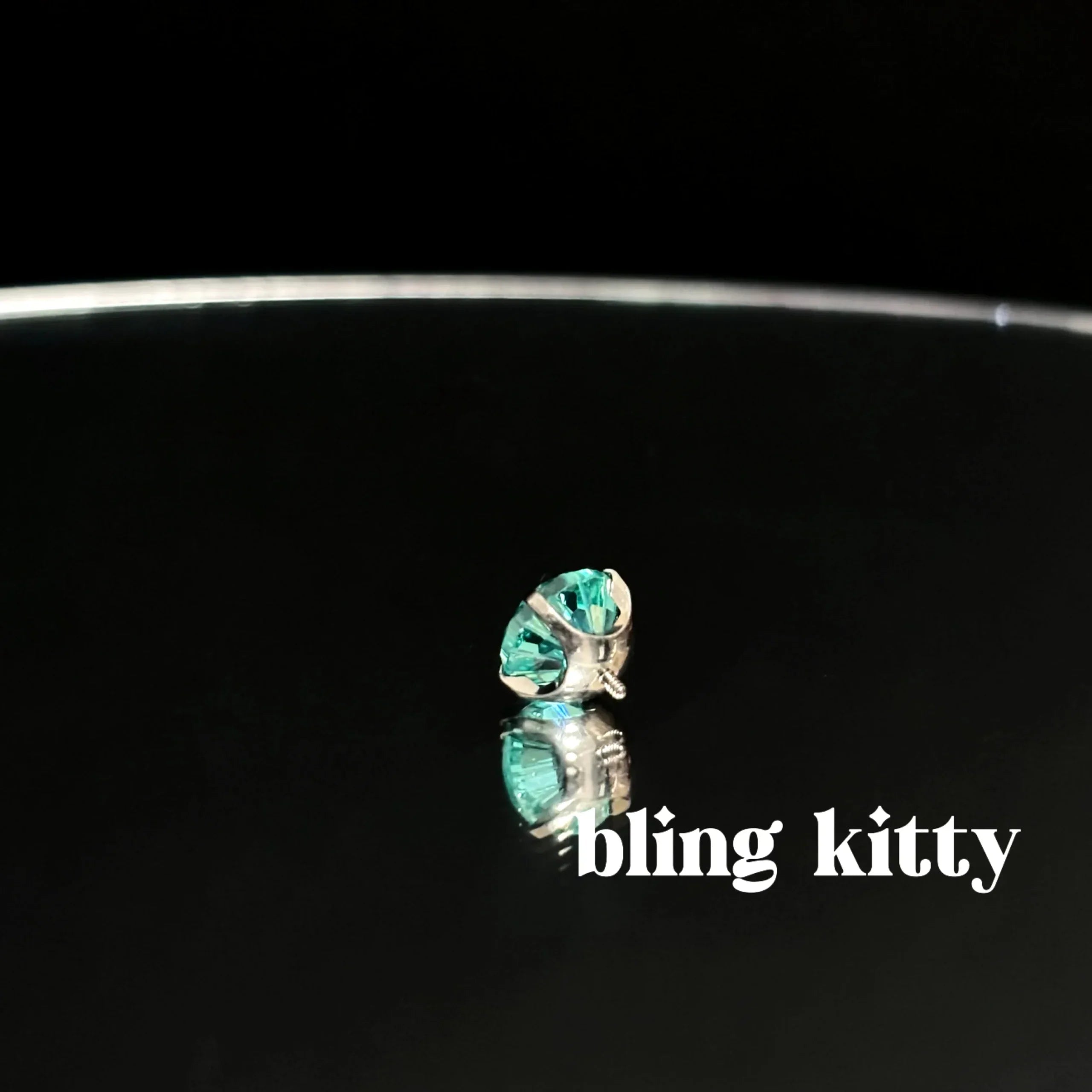 Paraiba zircon fireworks cut Ear Piercing Earring Stud