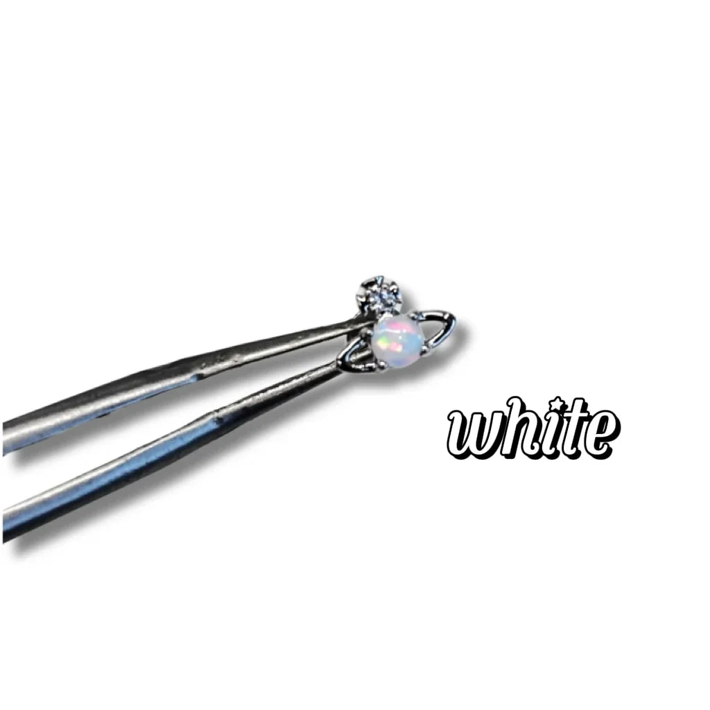 Super mini Opal Saturn stud earrings