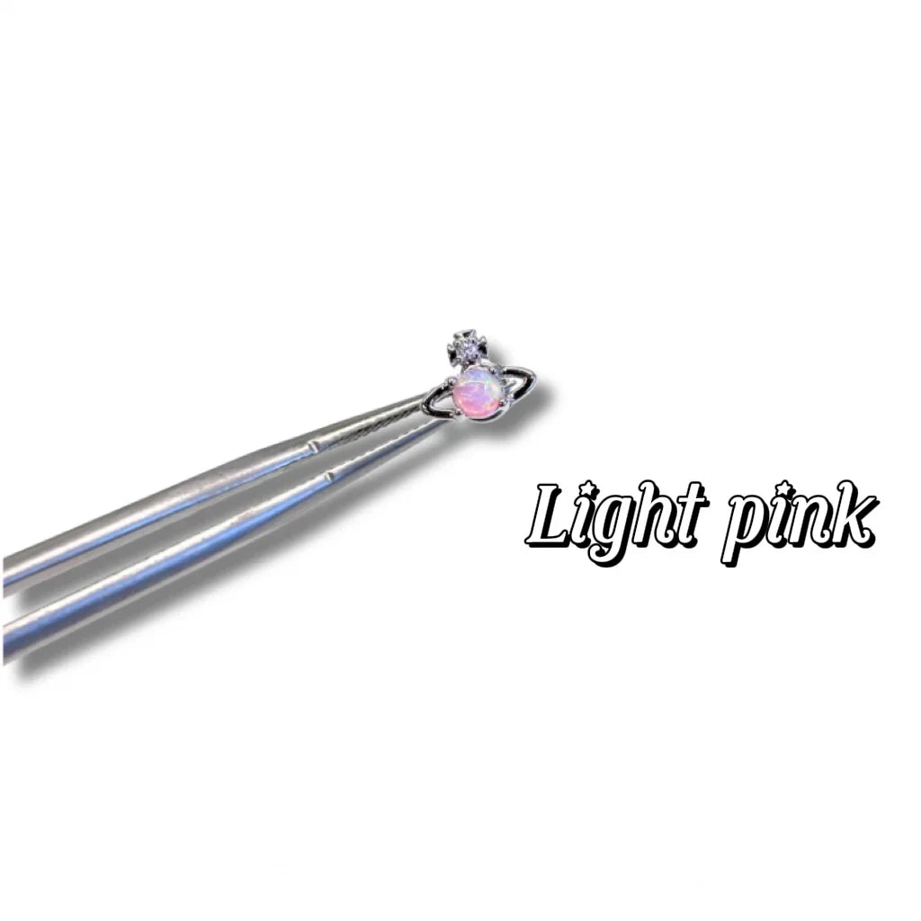 Super mini Opal Saturn stud earrings