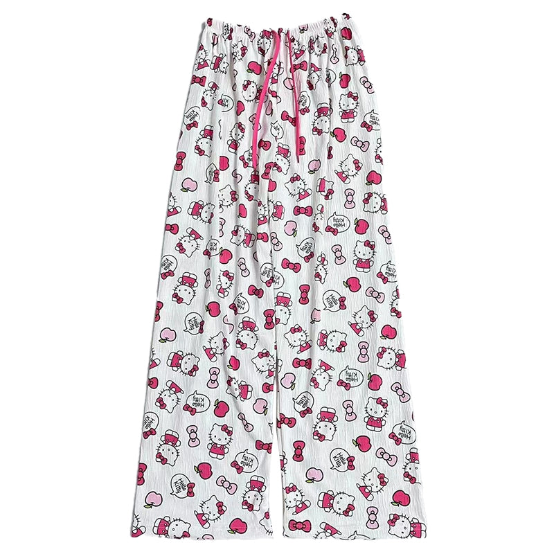 Hellokitty Pants Pajama Cute Soft Long Bottoms Women Pjs Pj