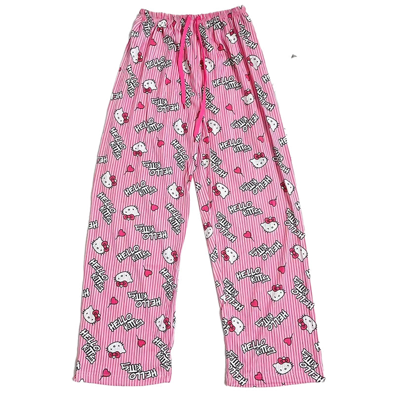 Hellokitty Pants Pajama Cute Soft Long Bottoms Women Pjs Pj