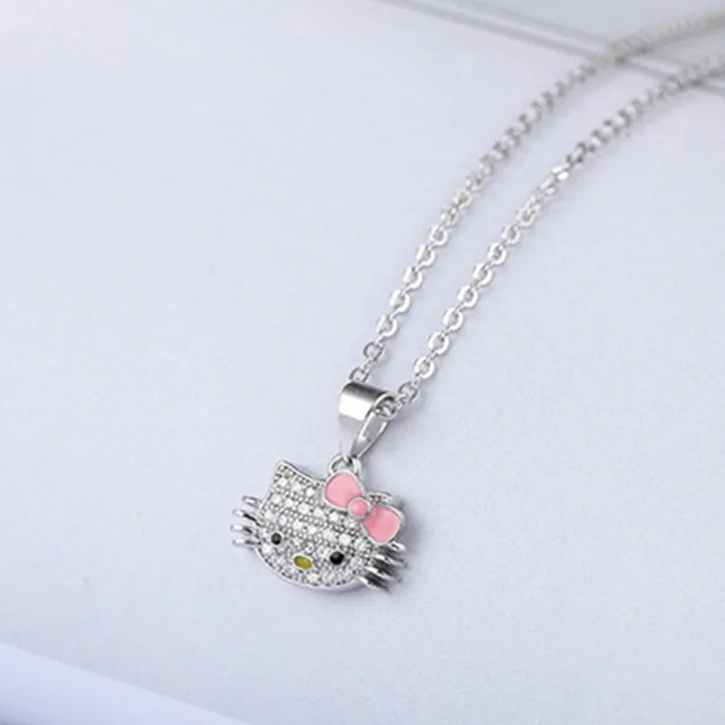 Hello Kitty Rhinestone Necklace & Ring