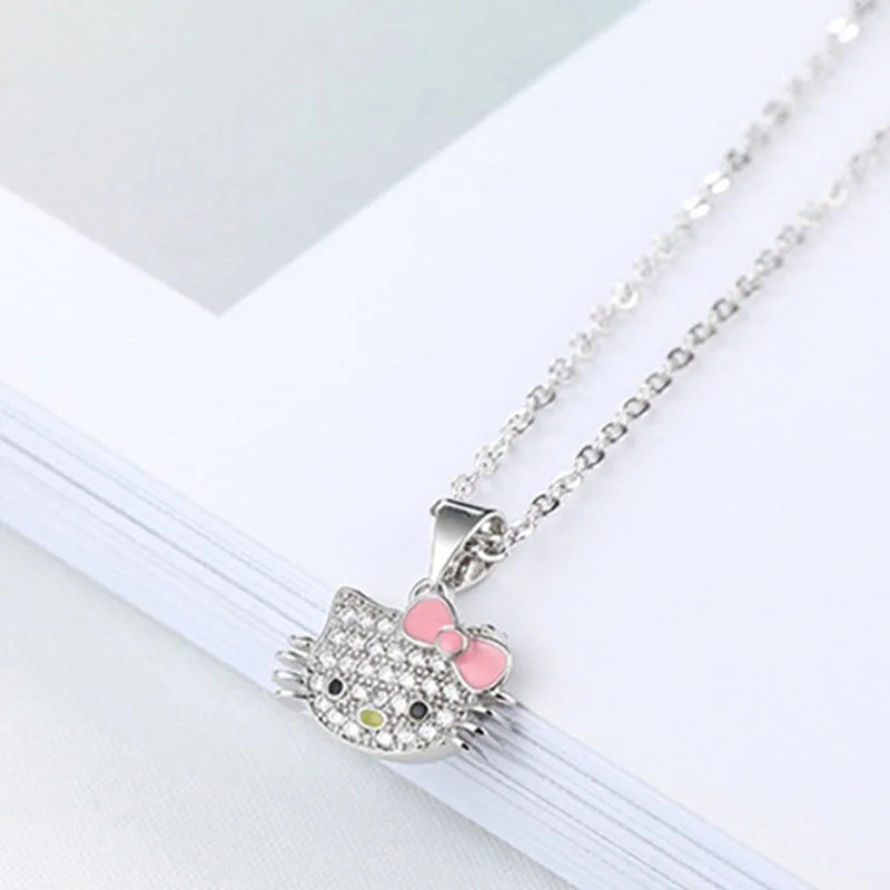 Hello Kitty Rhinestone Necklace & Ring