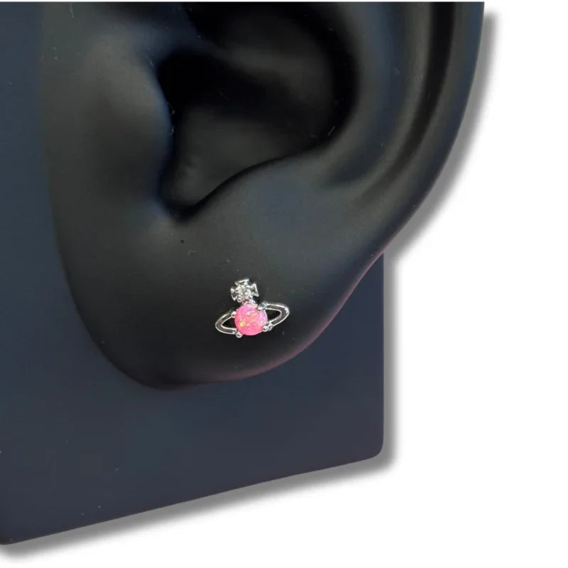 Super mini Opal Saturn stud earrings