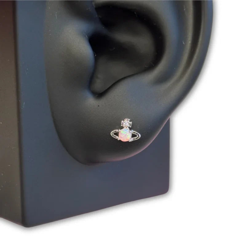 Super mini Opal Saturn stud earrings