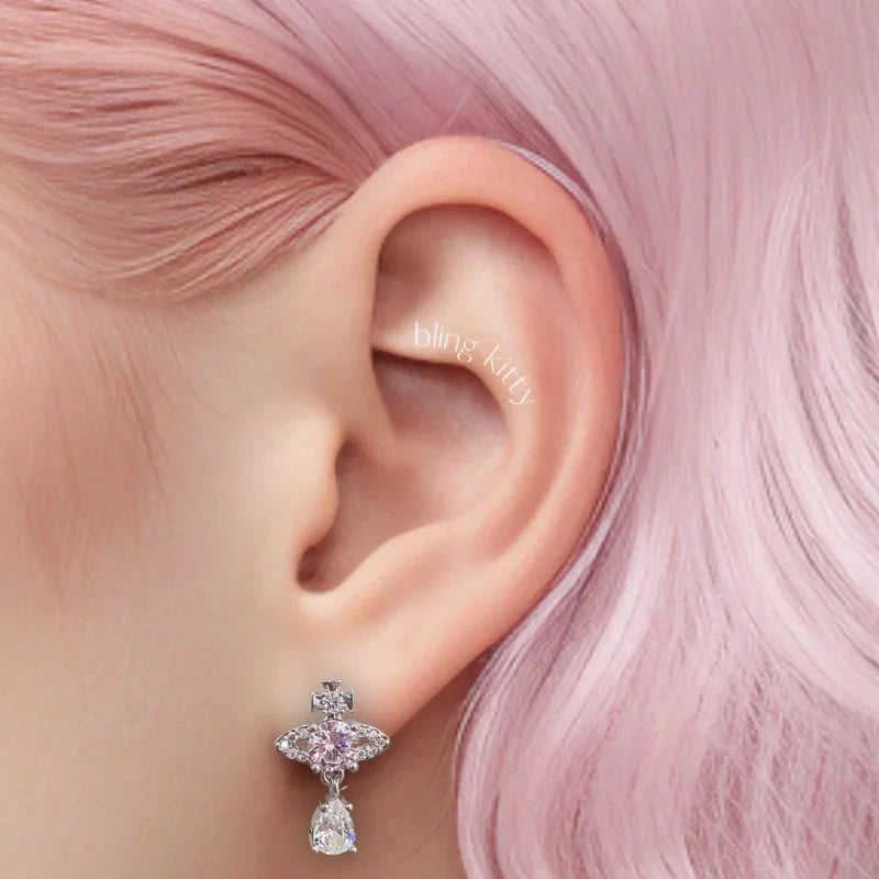 Mermaid tears crystal Ear Piercing Earring Stud