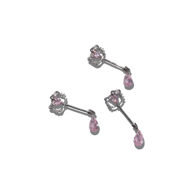 Pink Kitty helix piercing Earring Stud