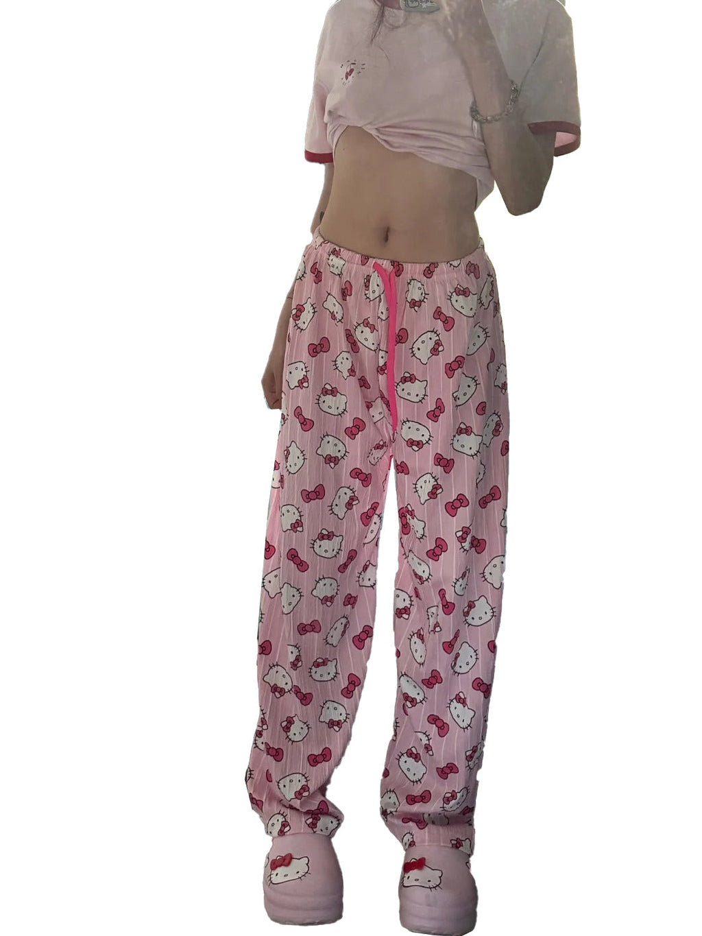 Hellokitty Pants Pajama Cute Soft Long Bottoms Women Pjs Pj